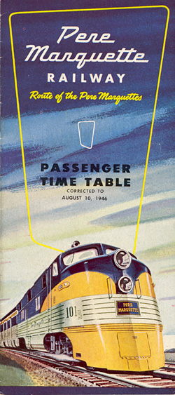 Pere Marquette Timetable Cover from August 1946